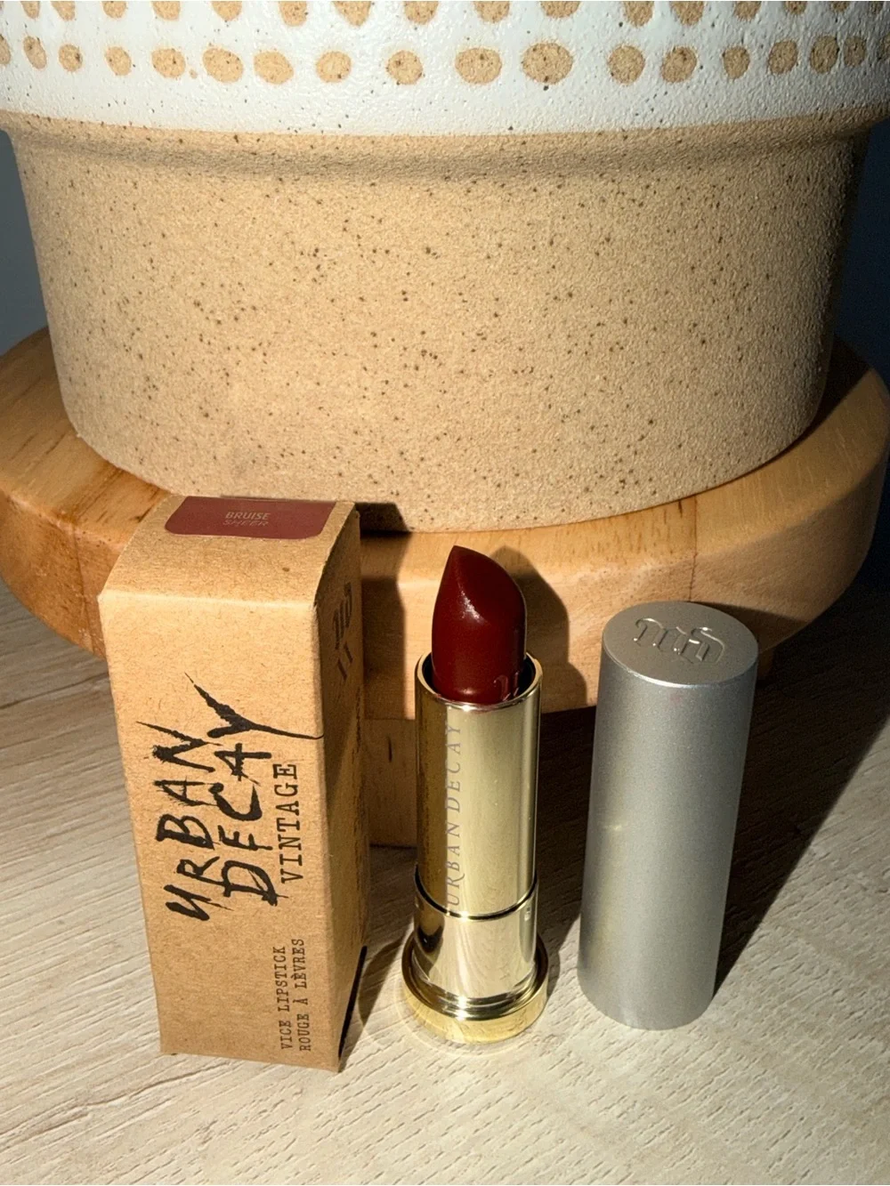 Urban Decay Vintage Deep Wine Red Lipstick Shade: Bruise